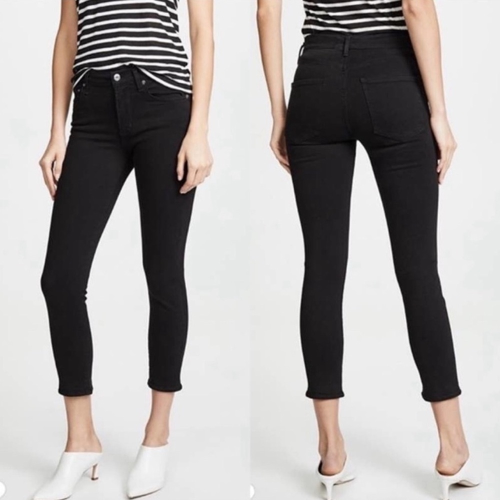 Agolde Filter Free Sophie Crop Skinny Jeans 25 Black Minimal Classic Spring Chic